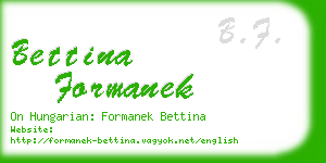 bettina formanek business card